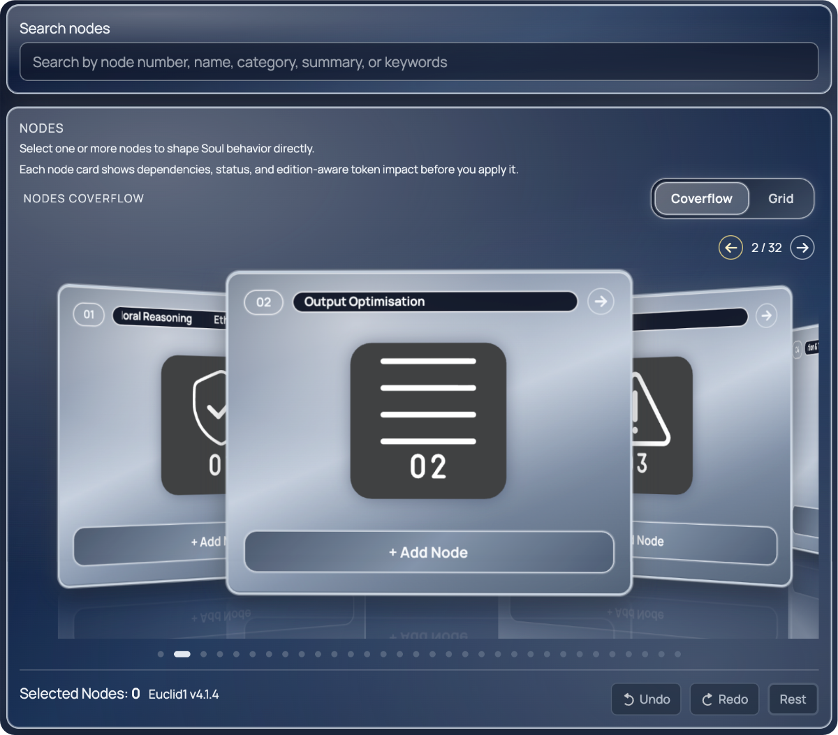 Nodes coverflow screen in SymSoul