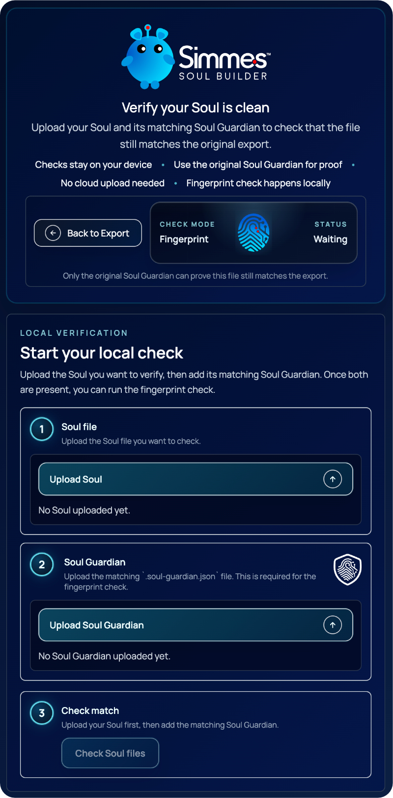 Miniature SymSoul Soul Guardian verification screen